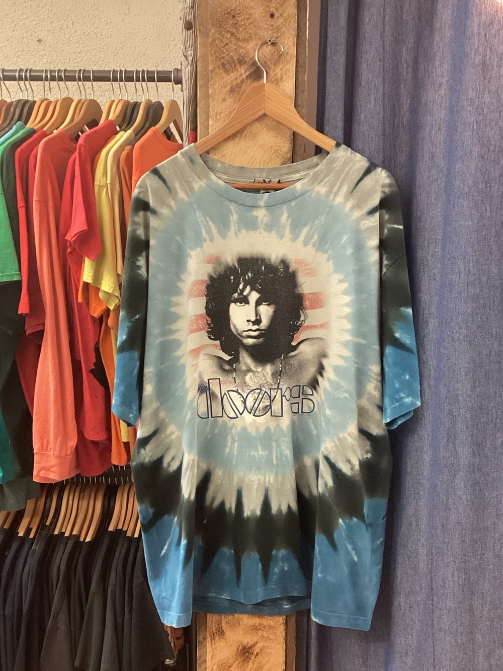 Vintage 2004 The Doors An American Poet Blue Tie-Dye T-Shirt